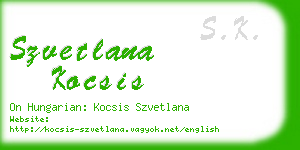 szvetlana kocsis business card